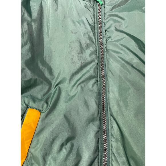 Green Bay Packers Jacket Kids M 10-12 Pro Player Blk/Green VTG 90s Hooded NFL - Picture 7 of 8